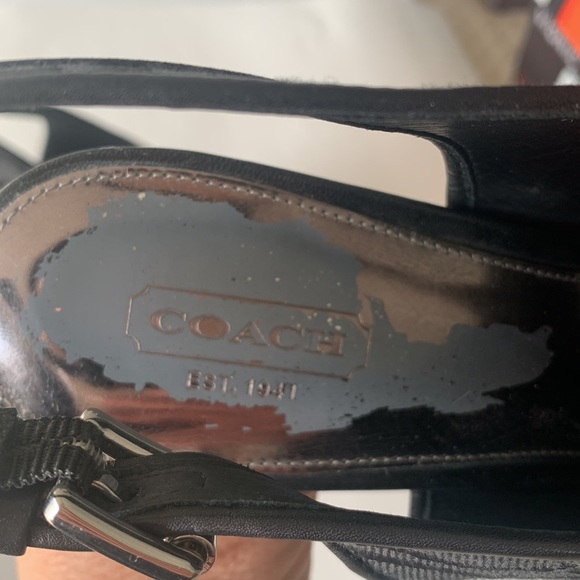 COACH Black Signature Logo Canvas Slingback Pumps: SIZE 8 - Picture 5 of 15